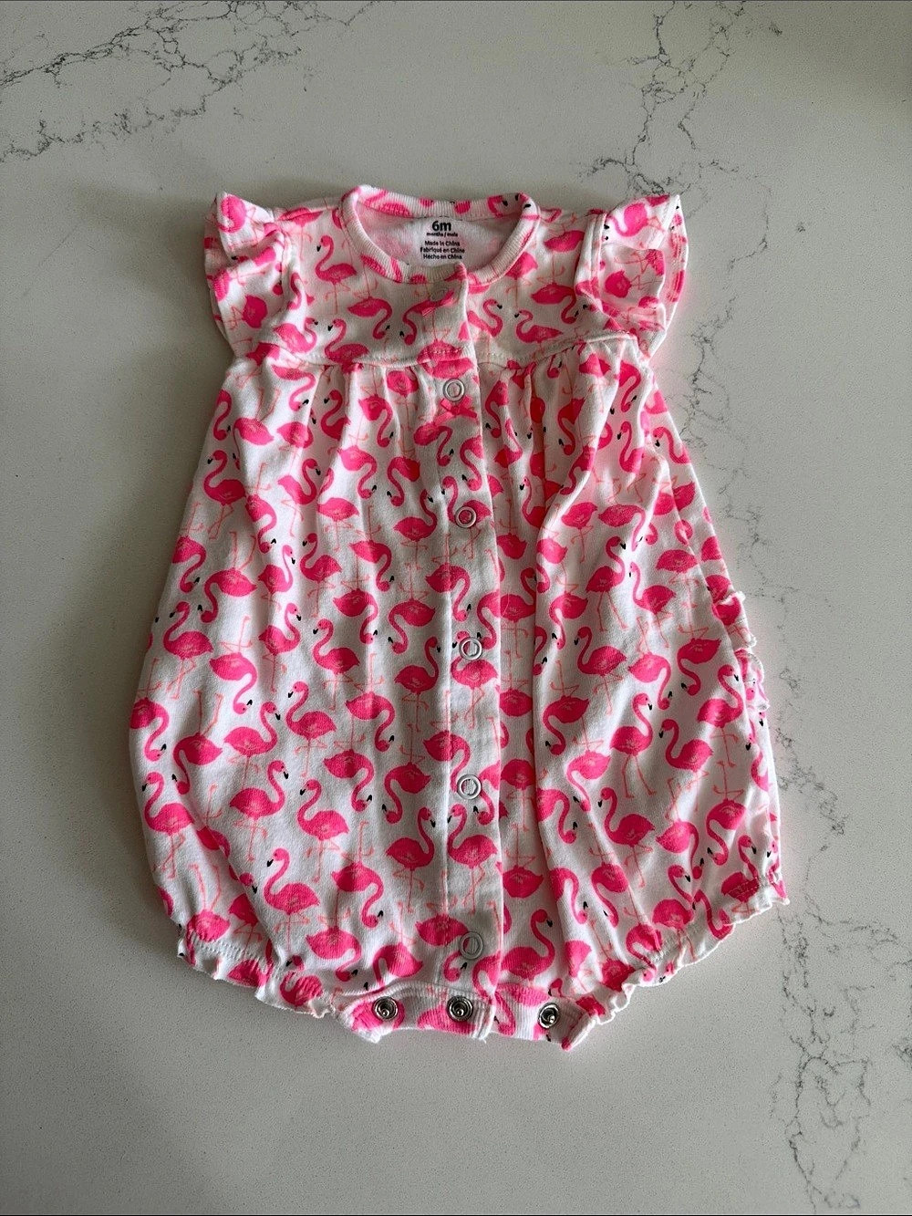 Carter's Baby Flamingo Bubble Romper Pink & White